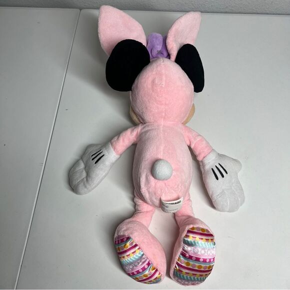 Minnie Mouse Easter Bunny Ears Plush 19" Disney Store Pink W/purple Bow - Picture 7 of 7